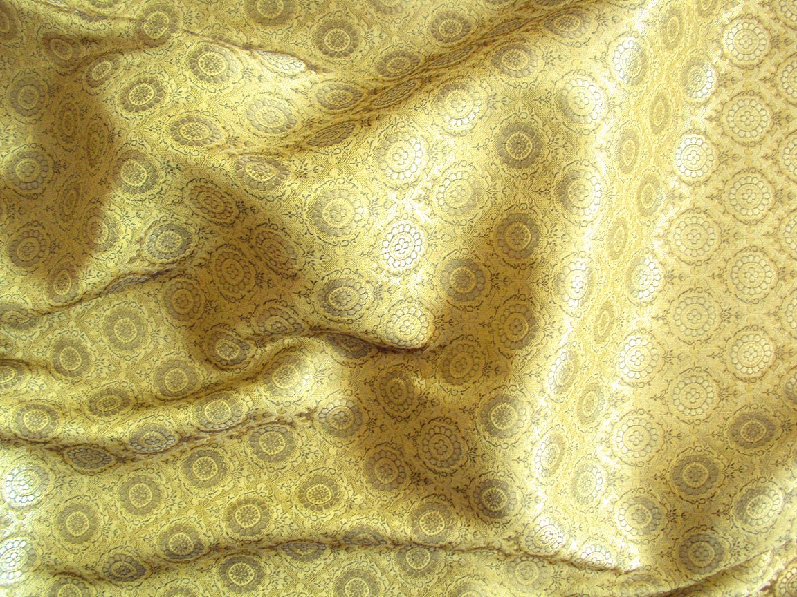 yellow brocade fabric br029 1 yard