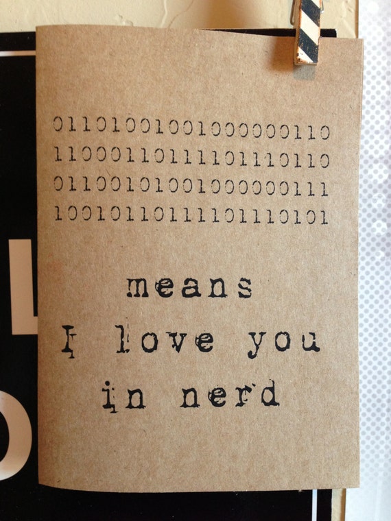 Items similar to means i love you in nerd. binary code. computer