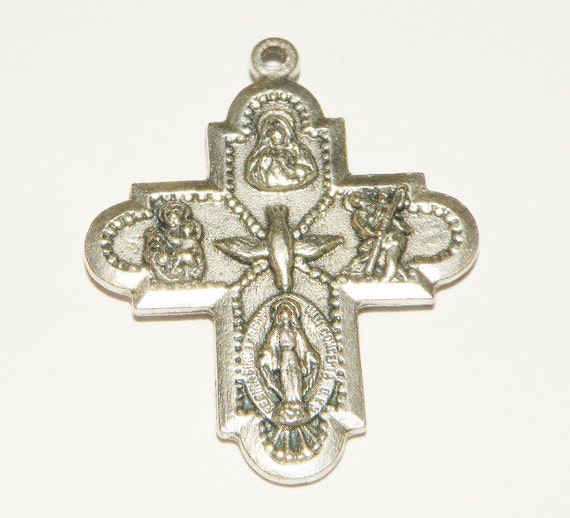 Vintage Catholic Religious Medal Cross Italy by Eosophobish