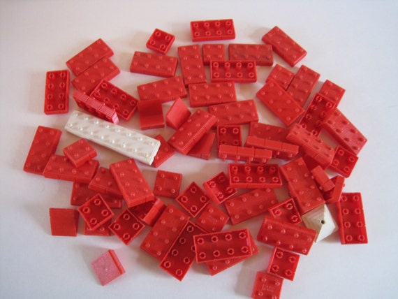 Vintage American Brick Building Blocks 1960s by RockIslandDesigns