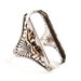 Antique Sterling Silver Art Deco Ring Setting - 1920s 1930s Size 3 1/2 Filigree Leaf Jewelry for Big Stone / Stoneless