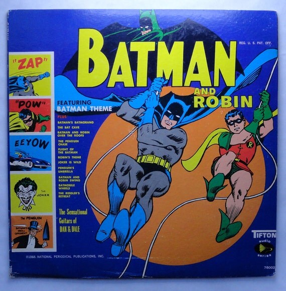Rare Batman and Robin Vinyl Soundtrack 1966 Sun