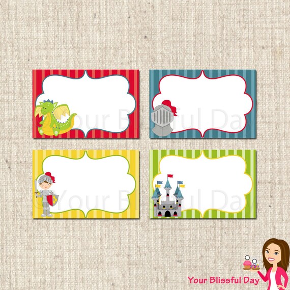 PRINTABLE Knight Party Label Tents Il_570xn