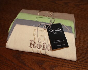 Personalized Burp Cloth Name and Initial set of 4