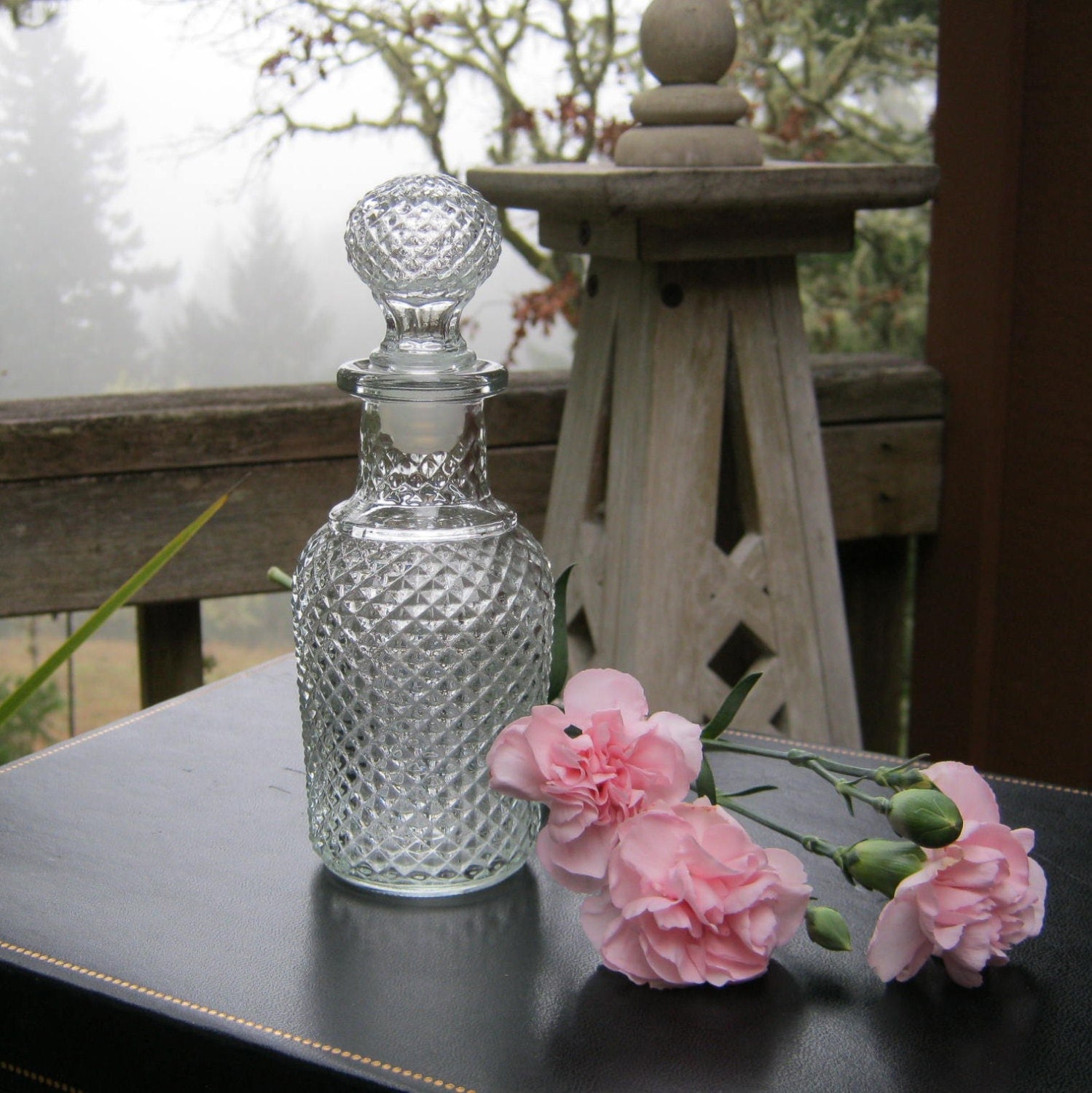 Avon Decanter Perfume Bottle Apothecary Diamond Oak