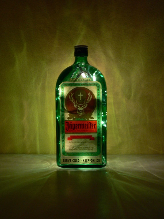 Jagermeister Green Glass Lighted Bottle