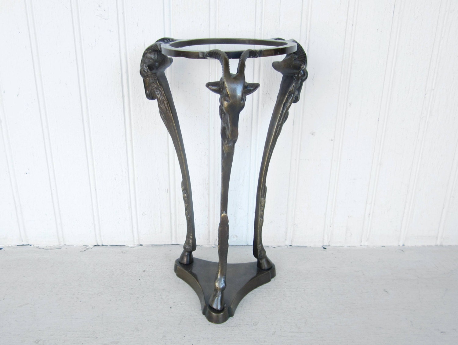 Vintage Brass Crystal Ball Holder / Stand Made In India