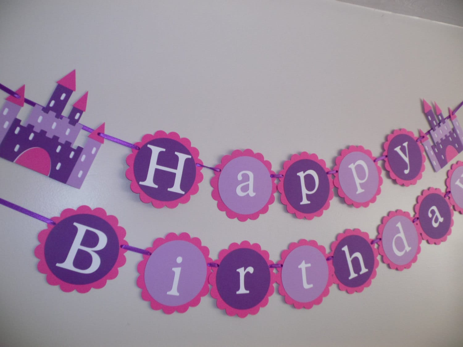 Happy Birthday Princess Castle Birthday Banner Purple Banner