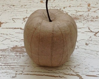 Paper Mache Ornament - Unfinished Paper Mache Apple - Christmas Ornament - Craft Supplies