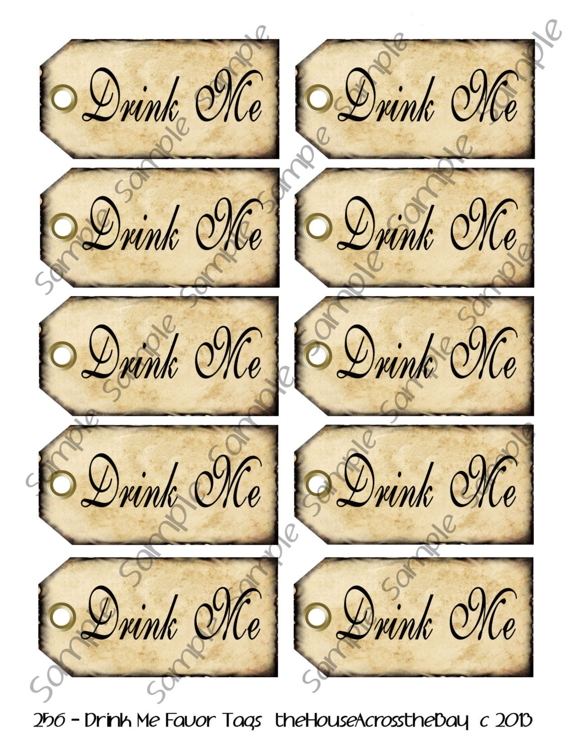 Drink Me Favor Tags Digital Collage Sheet By TheHouseAcrosstheBay