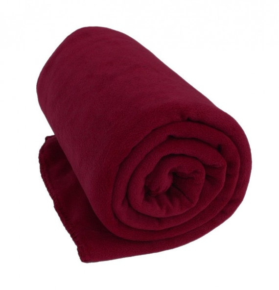 Maroon Fleece Blanket Monogrammed