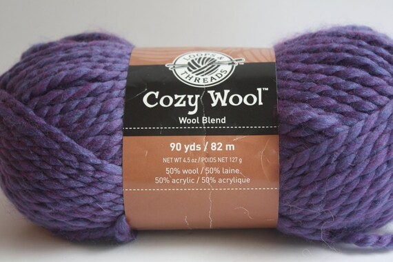 purple pom trim pom Loops Skein Yarn Iridescent Thick Purple & Wool Threads Cozy