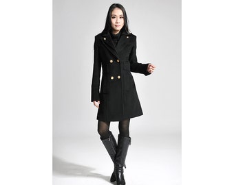Lovely Double-breasted Coat Dress /Navy/ Camel/ Black/ by Ramies