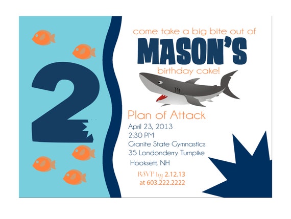 Shark Birthday Invitations Free Printables 6