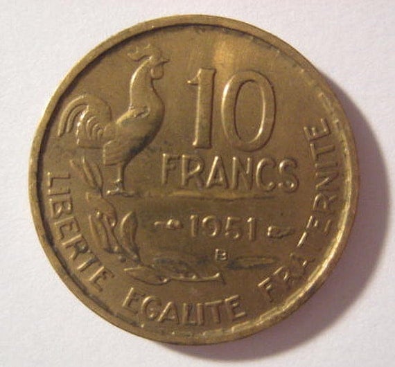 1951 B France French Coin 10 Francs Engraver G. By StarPower99