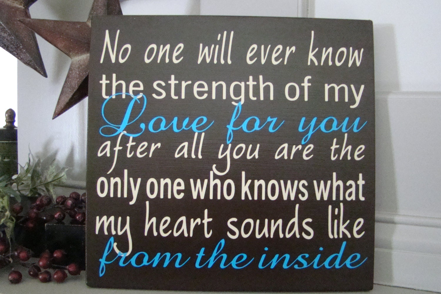 No One Will Ever Know the Strength of my Love Custom Wood Sign