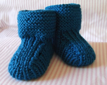 Hand knit baby booties - 'Prairie Booties'