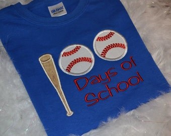 100 days of school applique t-shirt