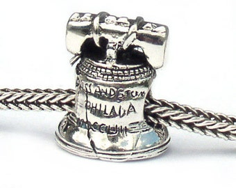 Liberty Bell Sterling Silver Landmark Beads LM023