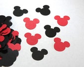 Mickey Mouse Ears Scrapbook Confetti Red Black 175 Pieces