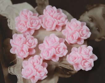 20pcs Wholesale Beautiful Colorful Rose Flower Resin Cabochon --15mm(CAB-BP-13)