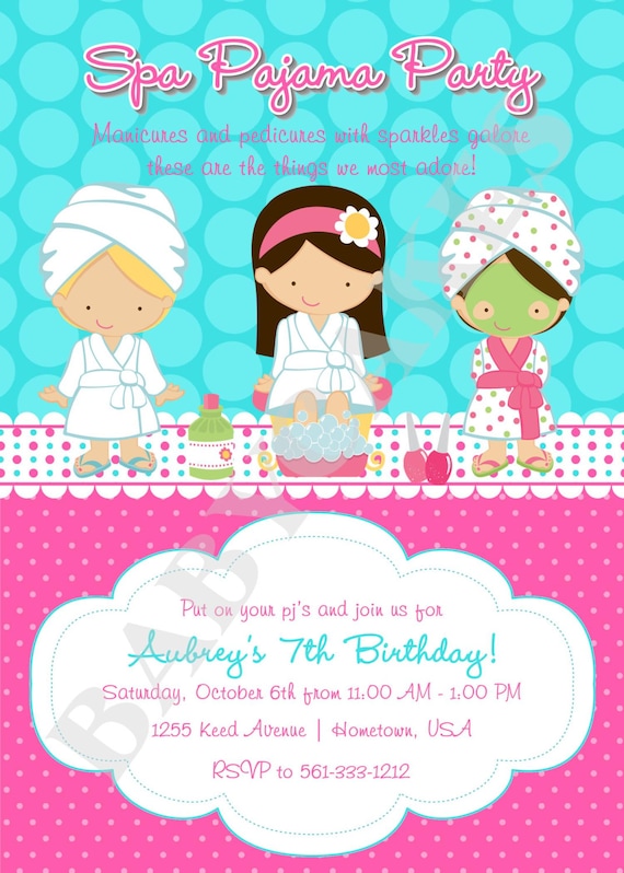 Pajama Spa Party Invitations 9