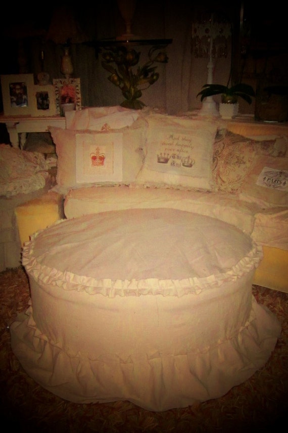shabby chic slip cover ottoman by dovesanddahlias on etsy shabby chic slip cover ottoman by dovesanddahlias on etsy