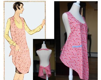 Vintage 1920's Flapper Era Reproduction Apron Pattern , Made From 1 Yard , Agatha Percale - PDF instant download