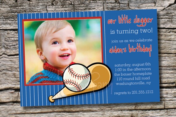 LITTLE SLUGGER Birthday Party Event Printable Invitation Girl/BOY/Generic Il_570xn