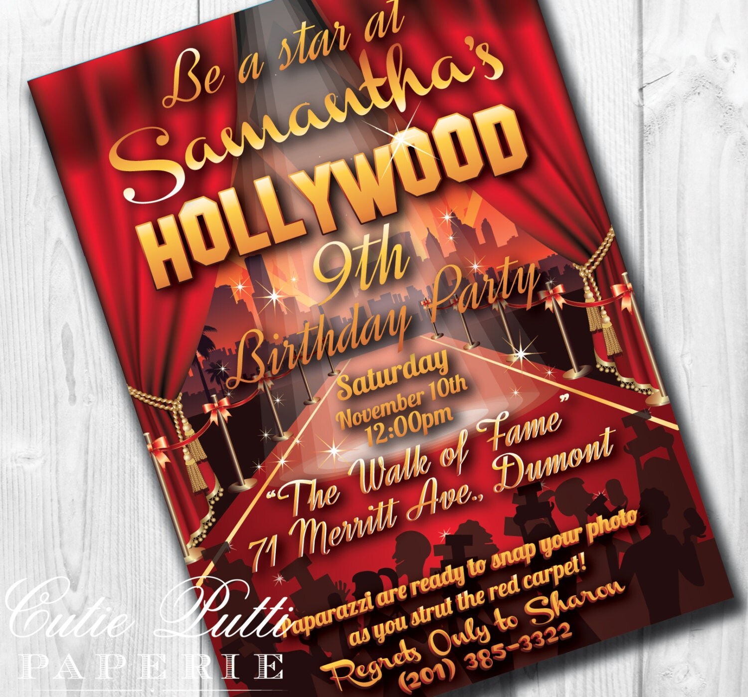 Hollywood Theme Invitations 3