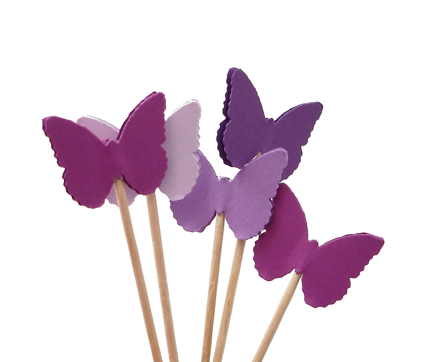 24 Classic Purple Butterfly Party Picks Cupcake Toppers Food