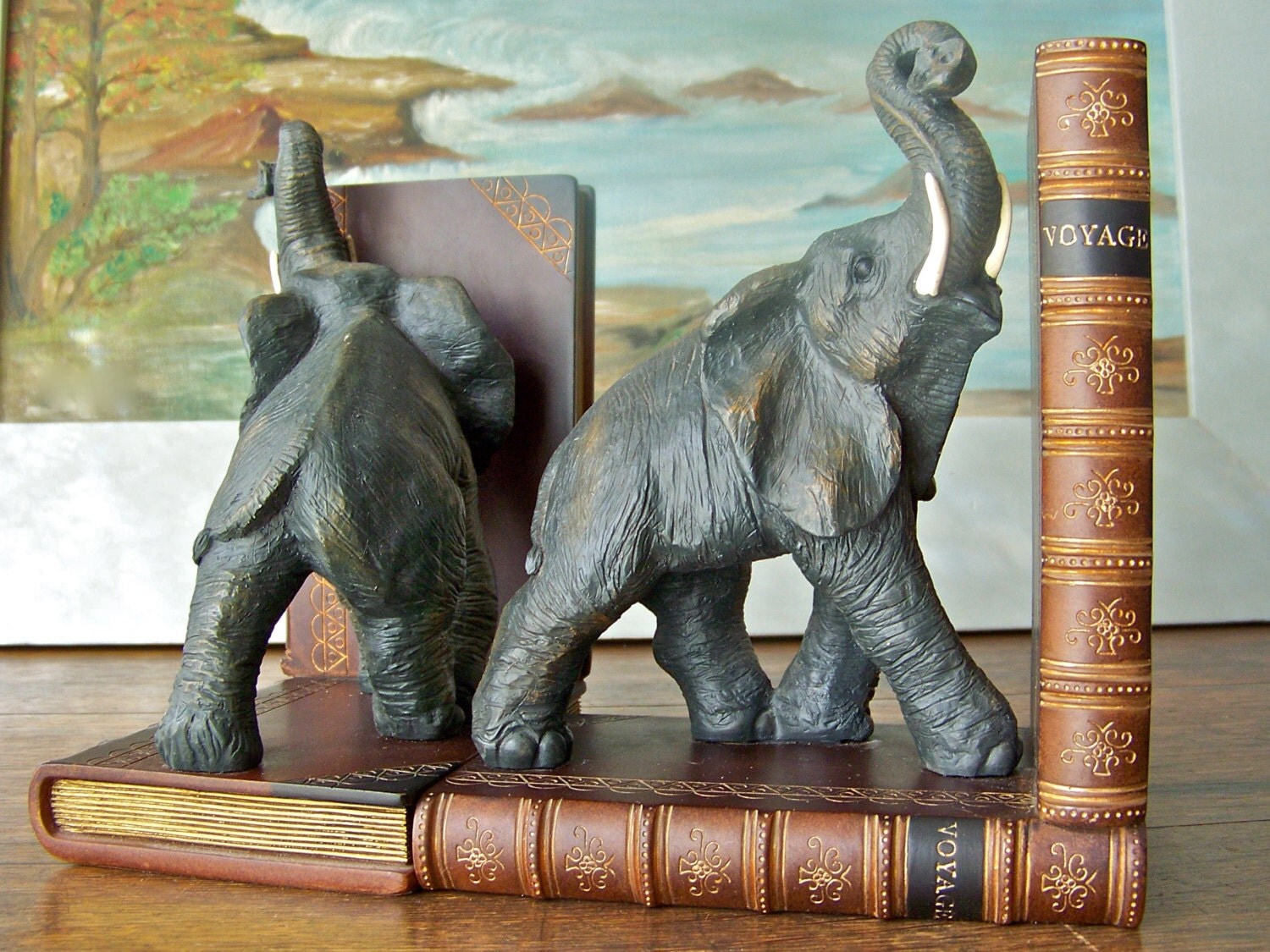 Vintage Elephant Bookends Noble Elephant Book Holders Book