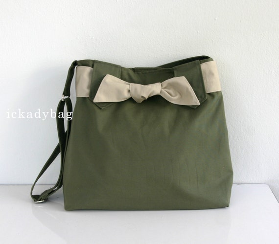 - Smoke Green Canvas Bag  Diaper bag  Messenger Bag  Travel Tote ...