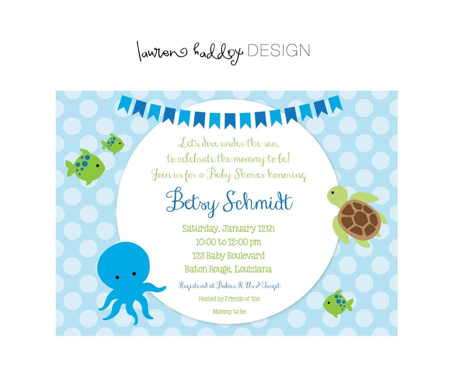 Under The Sea Baby Boy Shower Invitations 2