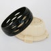 Carved Black Bakelite Bracelet Bangle Art Deco 1930s