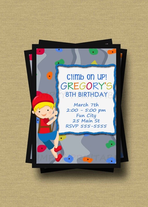 Rock Wall Invitation Birthday Il_570xn