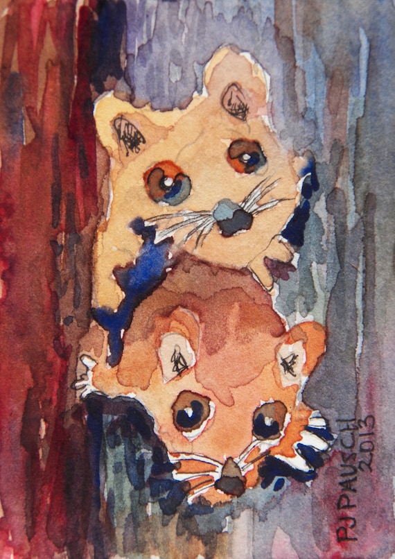 ACEO Watercolor Artist Trading Card Watercolors by PjCreates