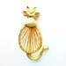 Vintage Wired Cat Brooch with Blue Eyes