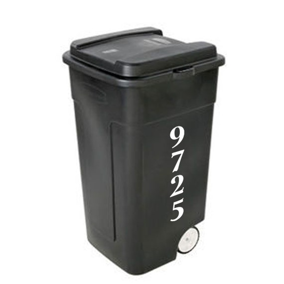 Garbage Can Home Address Numbers Trash Can by VillageVinePress