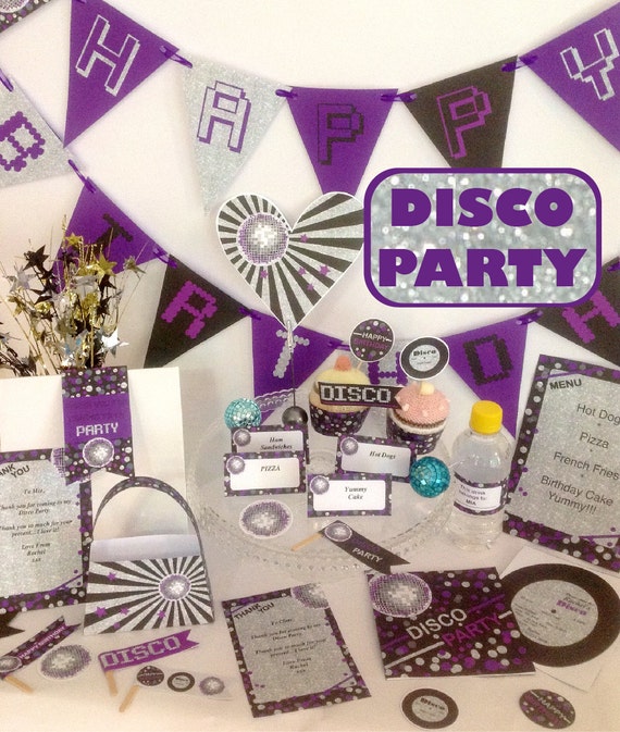  Disco  Party  Birthday DIY Printable Kit  by CreativeLittleStars