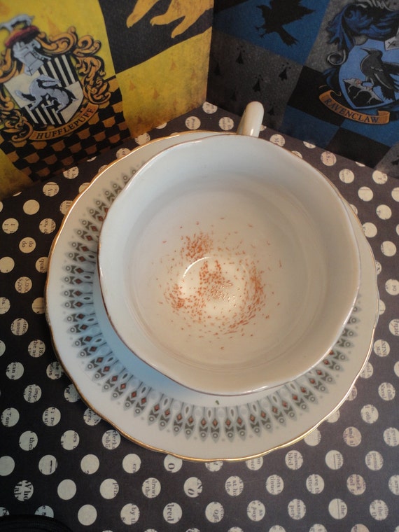 Grey Feather Grim teacup and Saucer Set from Harry by authorish