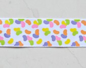 Bright Easter Jelly Beans on white 7/8" grosgrain ribbon- Easter Il_170x135