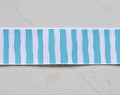 Turquoise blue and white wonky stripes on 7/8" grosgrain ribbon- spring/easter Il_170x135