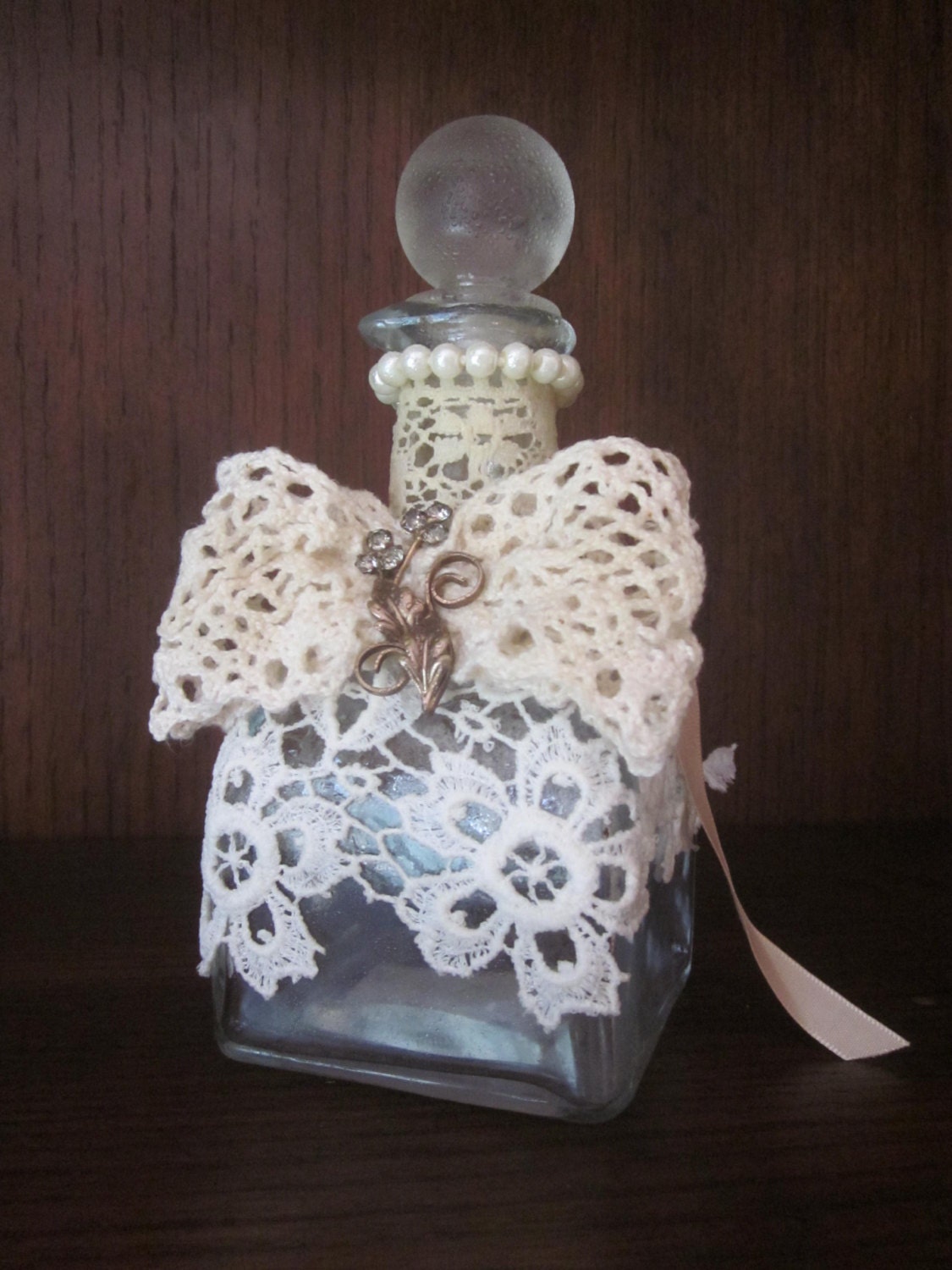 Shabby Chic Bottle Lace Perfume Bottle Victorian Perfume