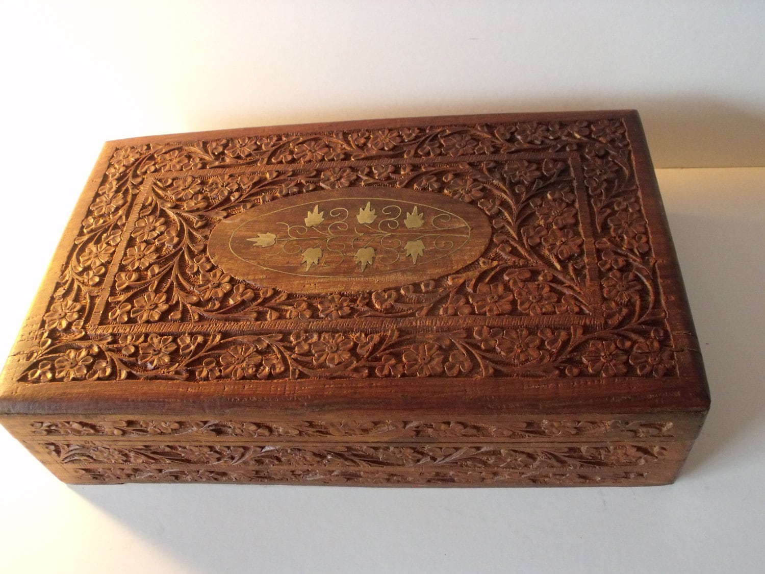 Sale Antique Art Nouveau style wood jewelry cigar box.hand