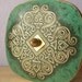 Vintage green and gold tin, West Germany, square tin, candy cookie gift tin, Pittsburgh