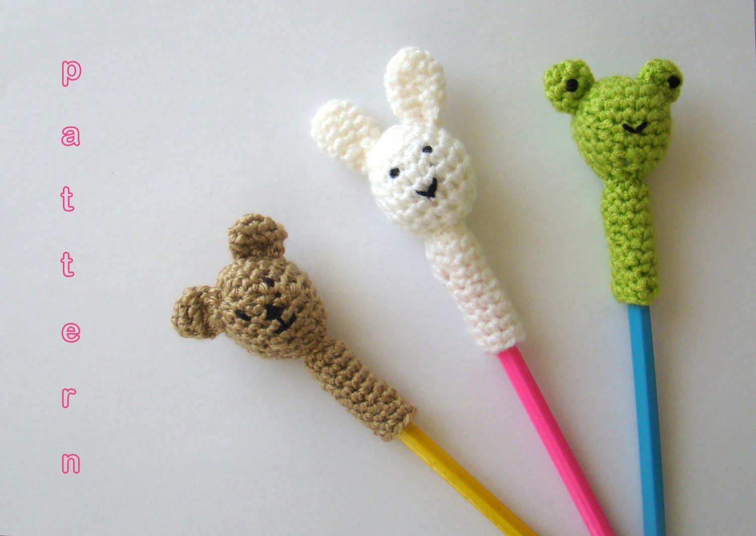 Crochet Animal Pencil Toppers Pattern pencil topper by PureCraft