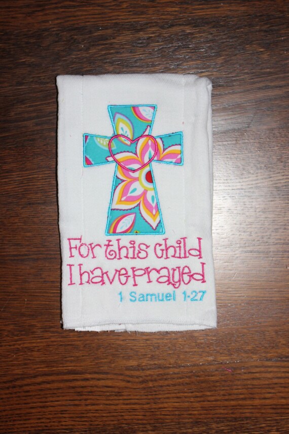 Items similar to Bible Verse Cross Burp Cloth on Etsy