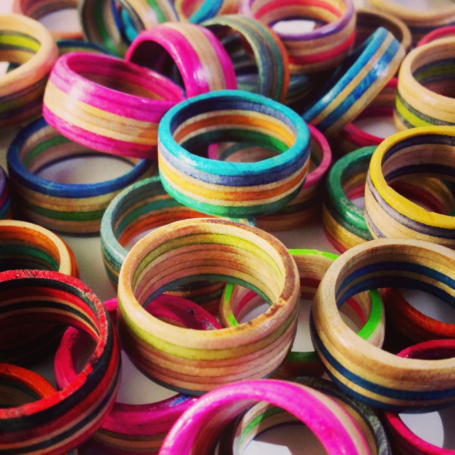 Custom Recycled Skateboard Wood Ring