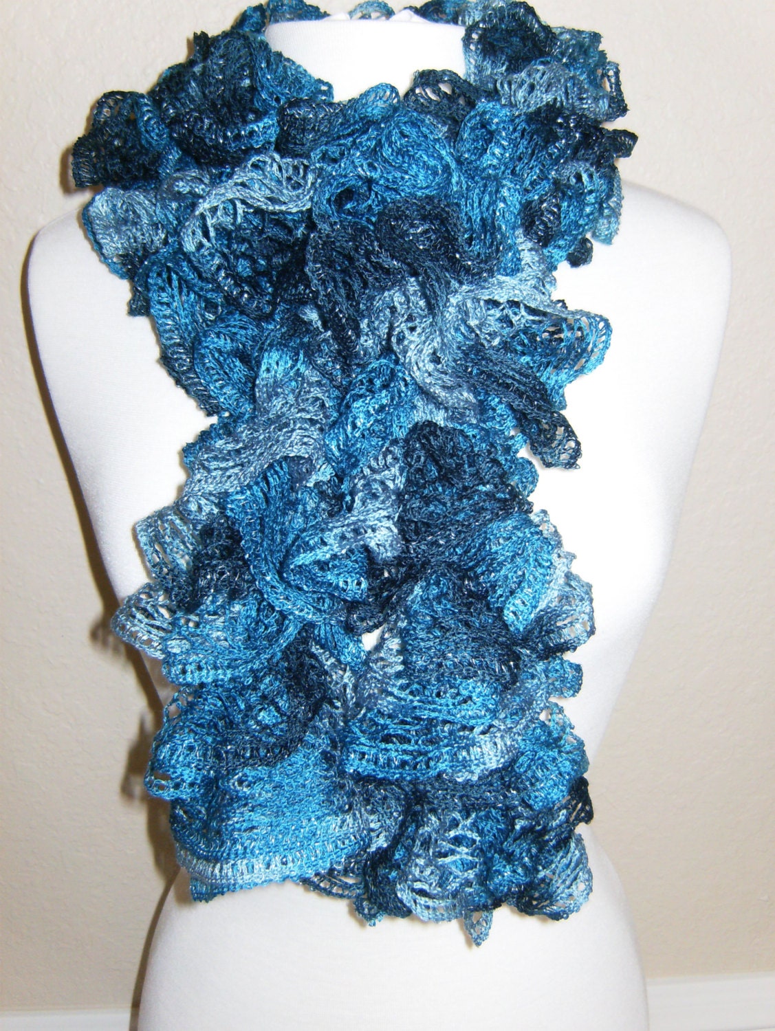 blue boa scarf
